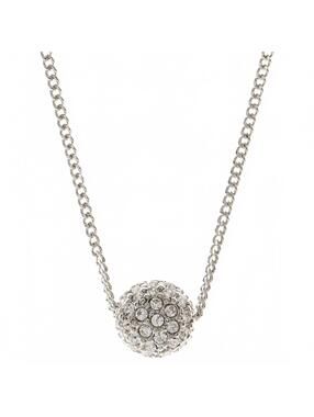 Givenchy Silver Tone Crystal Fireball Pendant 16”
